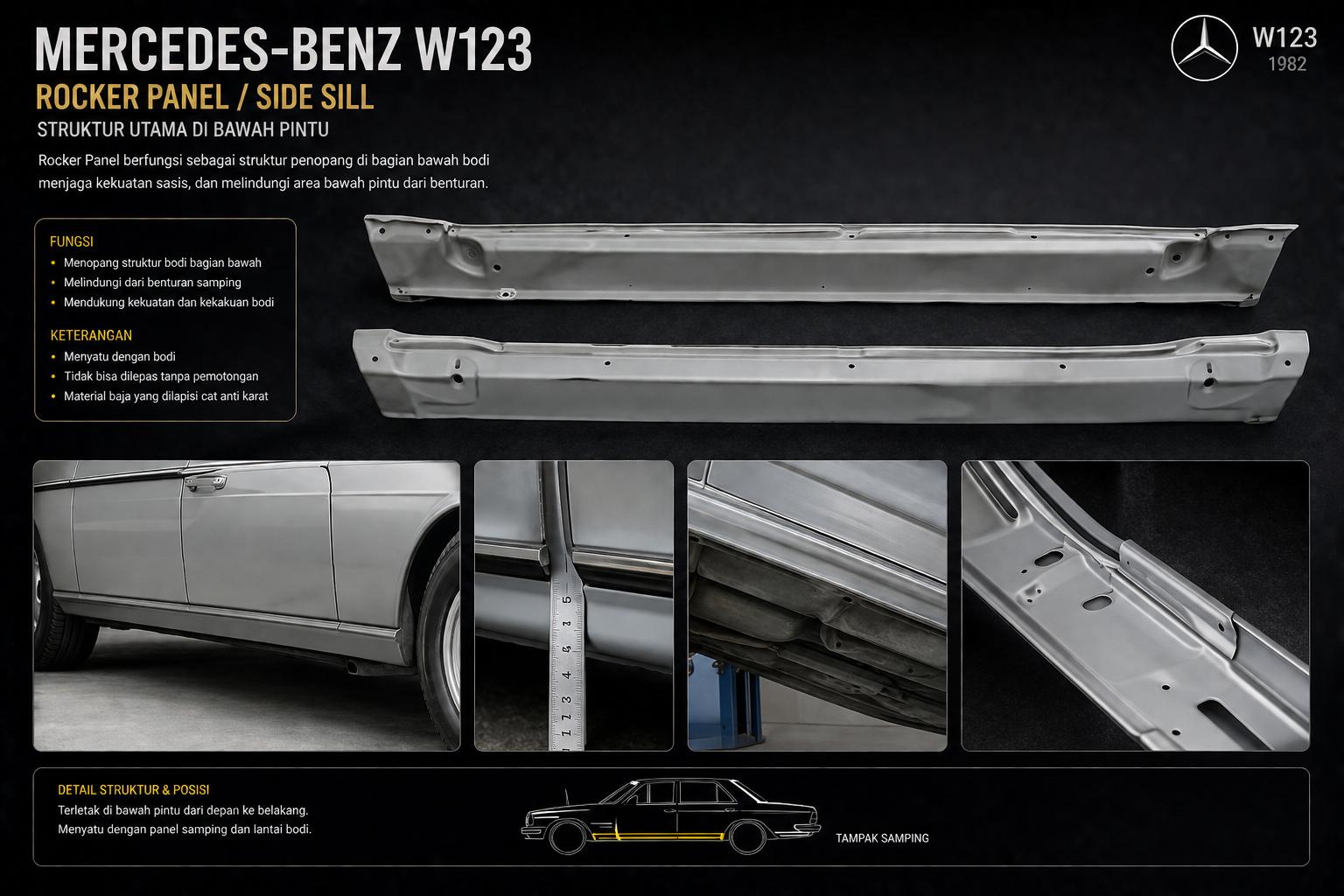 Panel Belakang Mercedes-Benz W123