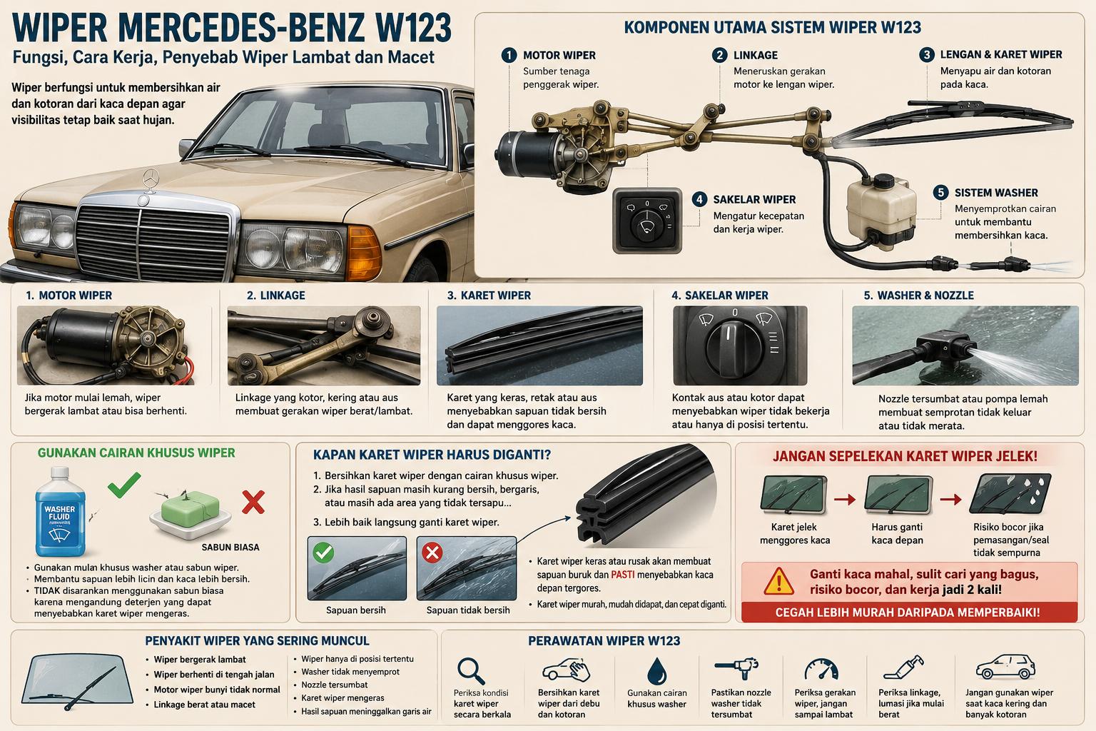Sistem Wiper Mercedes-Benz W123 Mercy Tiger
